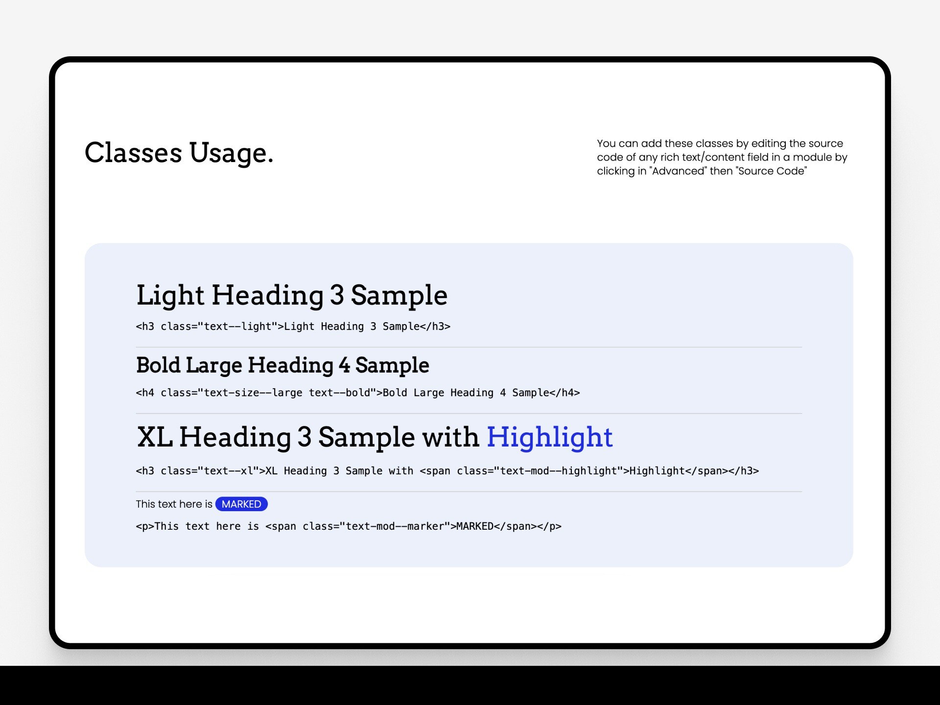 Design flexibility and documentation